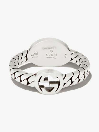 Sterling Silver Interlocking G Chain Ring