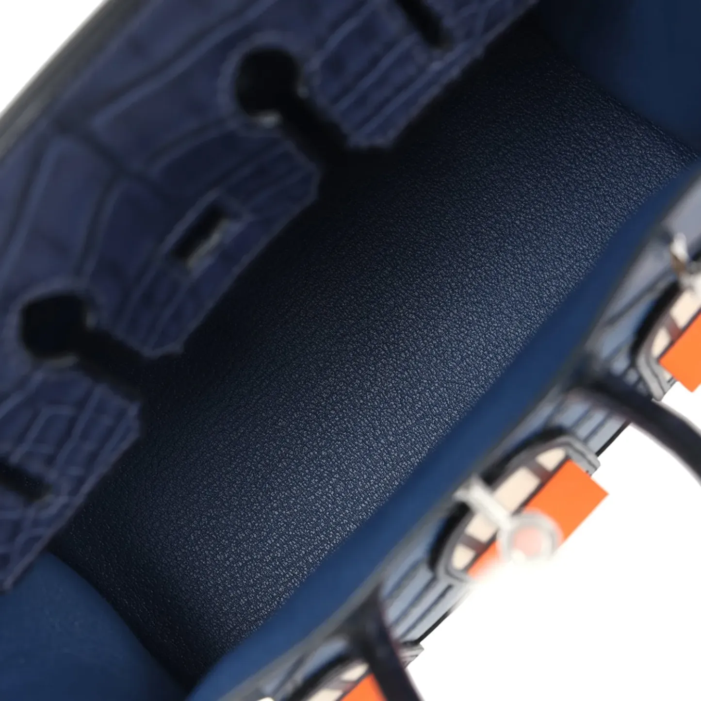 Hermes Night Sac Faubourg Birkin 20 Bleu Marine Matte Alligator Pallad