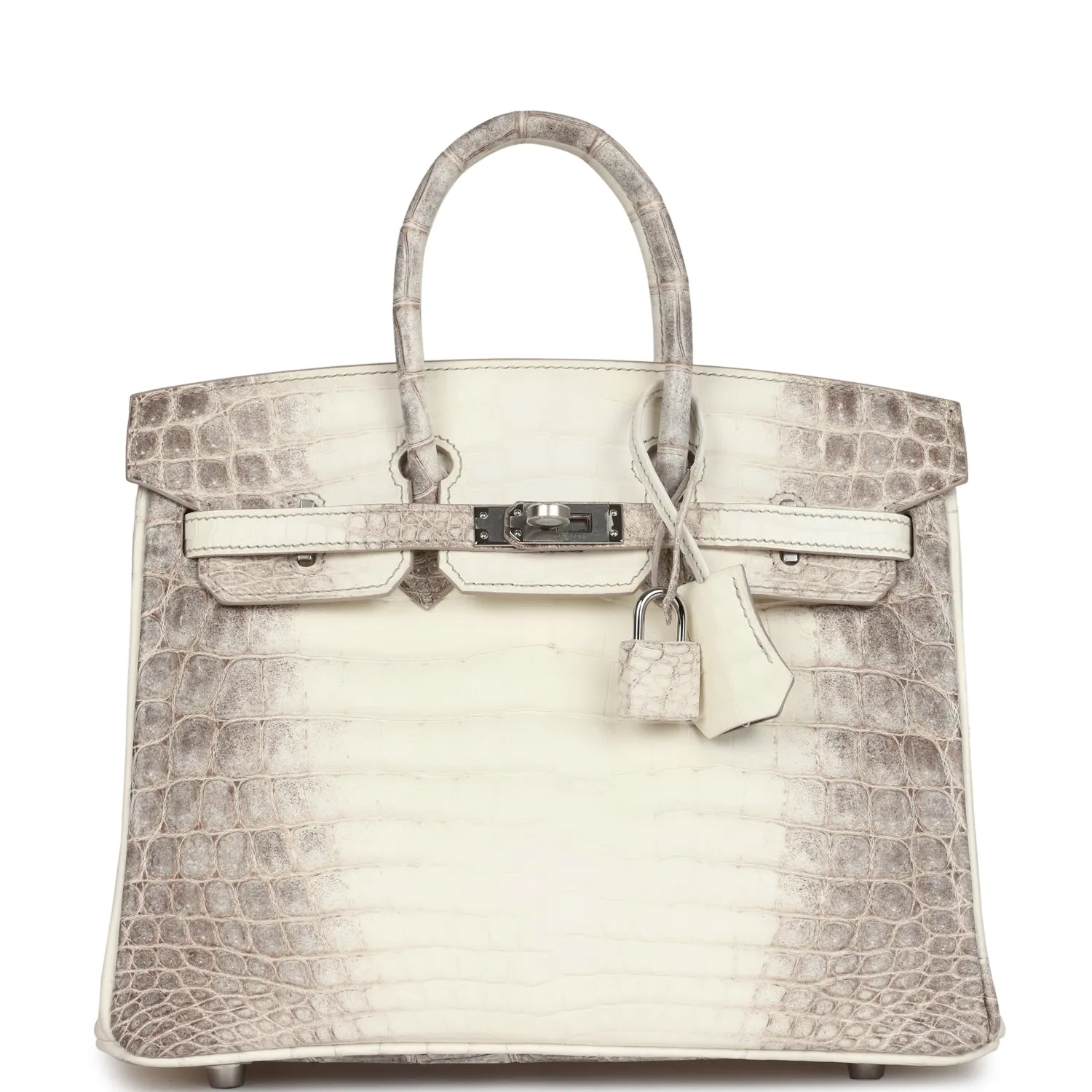 Herthtmes Birkin 25 Himalaya Niloticus Crocodile Palladium Hardware