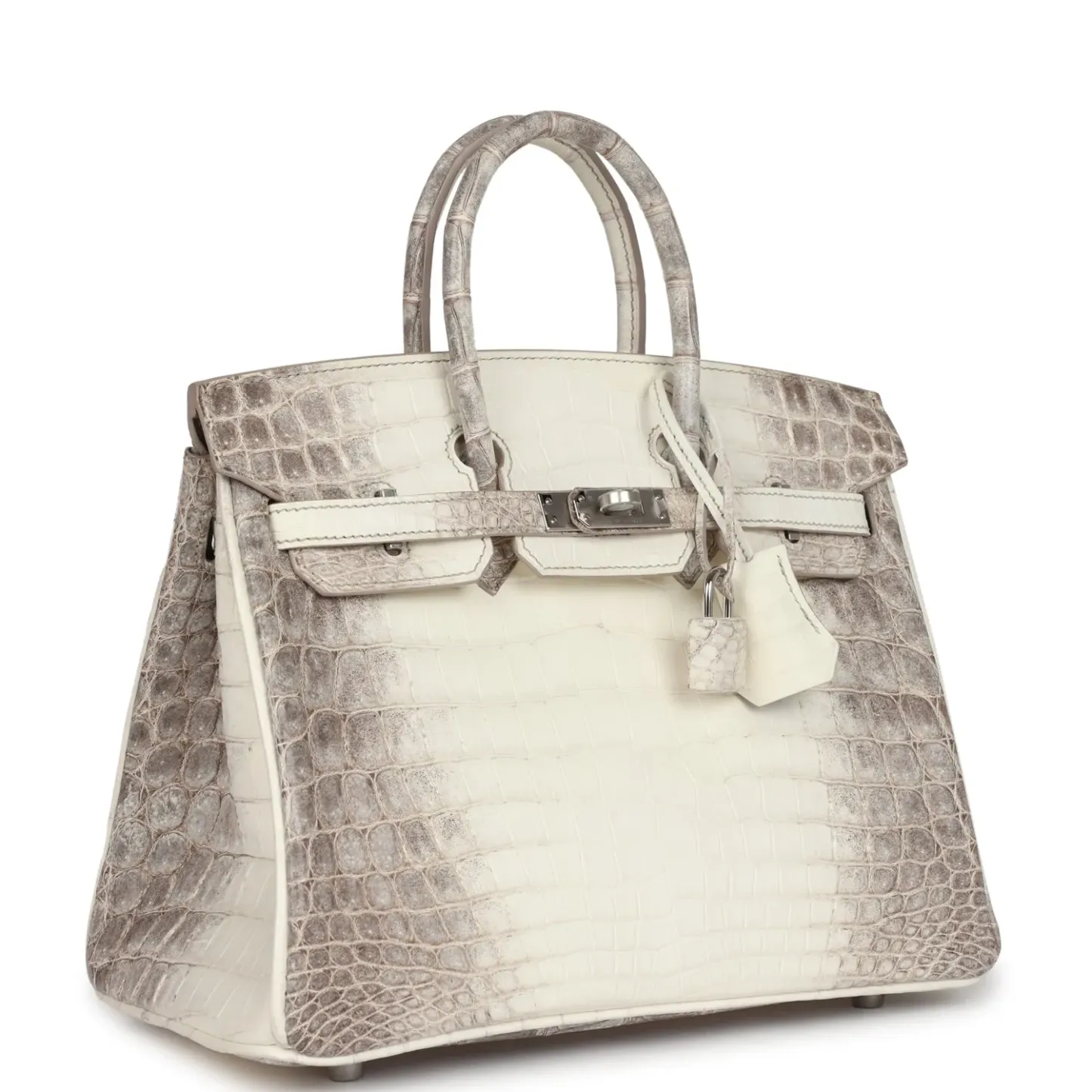 Herthtmes Birkin 25 Himalaya Niloticus Crocodile Palladium Hardware