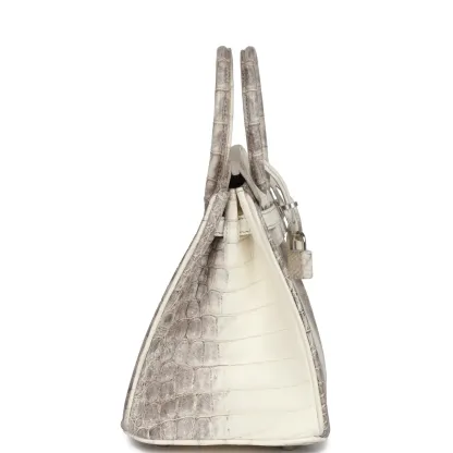 Herthtmes Birkin 25 Himalaya Niloticus Crocodile Palladium Hardware