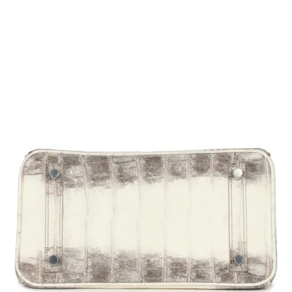 Herthtmes Birkin 25 Himalaya Niloticus Crocodile Palladium Hardware