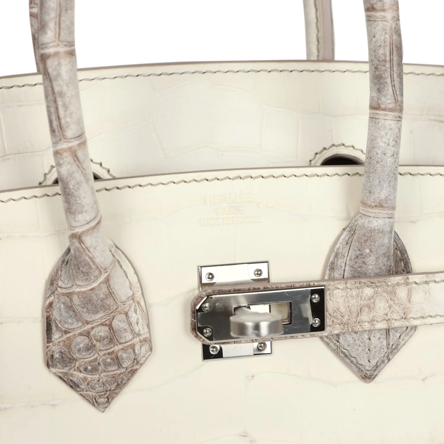 Herthtmes Birkin 25 Himalaya Niloticus Crocodile Palladium Hardware