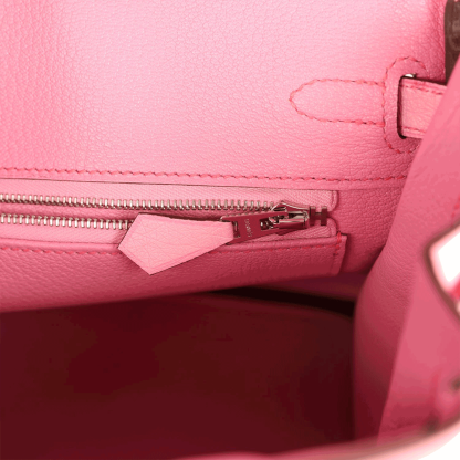 Herthtmes Birkin 25/30 Bubblegum Ostrich Boreal Palladium Hardware