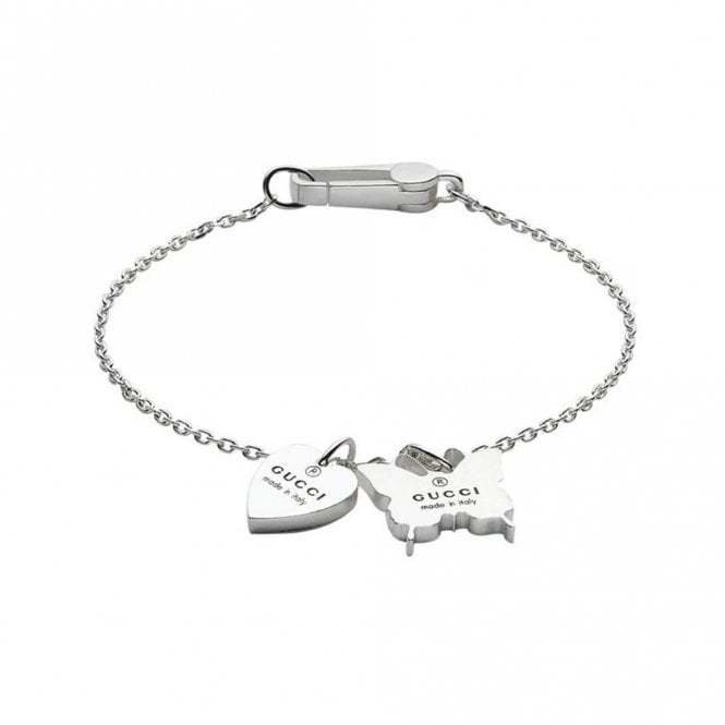 Metallic Heart & Butterfly Charm Bracelet
