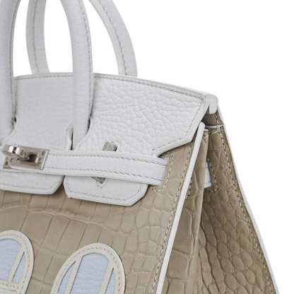 Limited Edition Birkin 20 Faubourg Sellier Bag Neige (Snow) White Matte Alligator