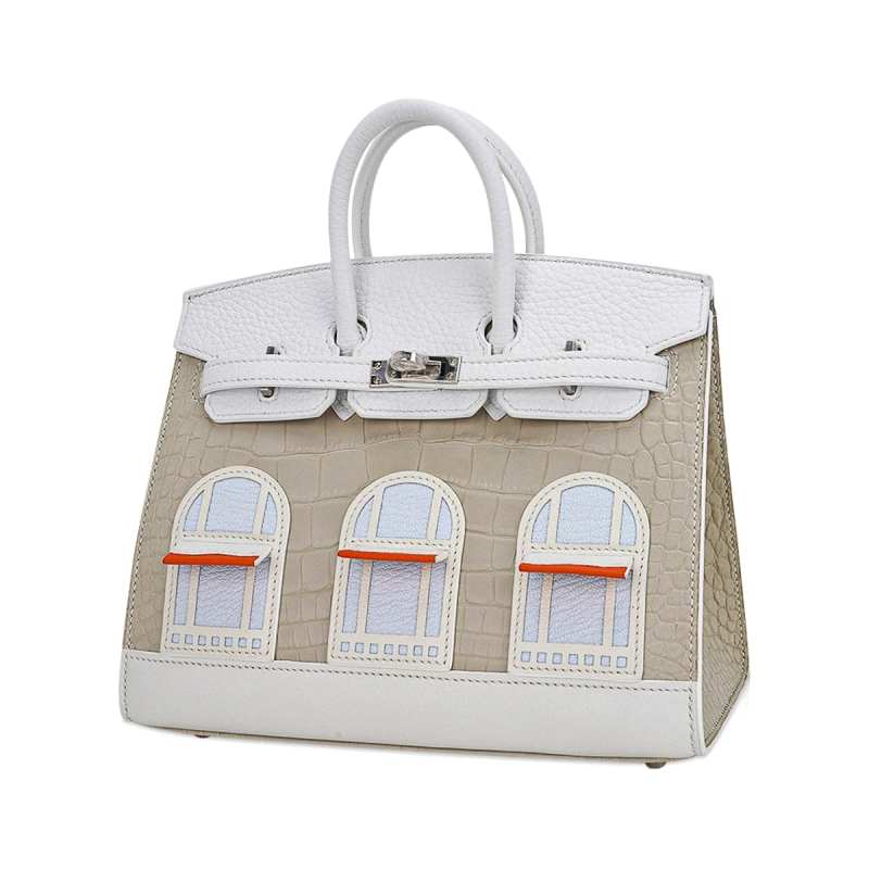 Limited Edition Birkin 20 Faubourg Sellier Bag Neige (Snow) White Matte Alligator