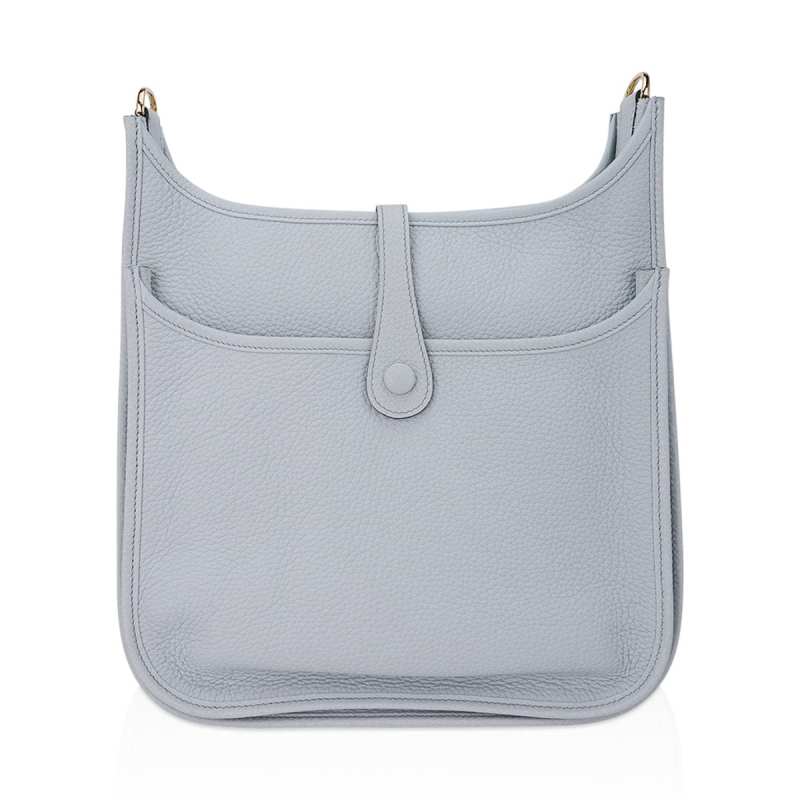 Evelyne PM Bag Blue Pale Clemence Leather with Gold Hardware