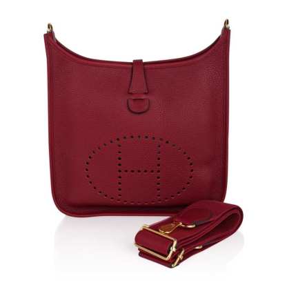 Evelyne PM Bag Rouge Grenat Gold Hardware Clemence