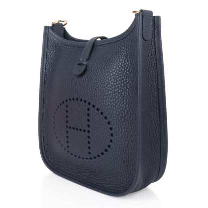 Evelyne TPM Bag Blue Nuit Clemence Leather Gold Hardware