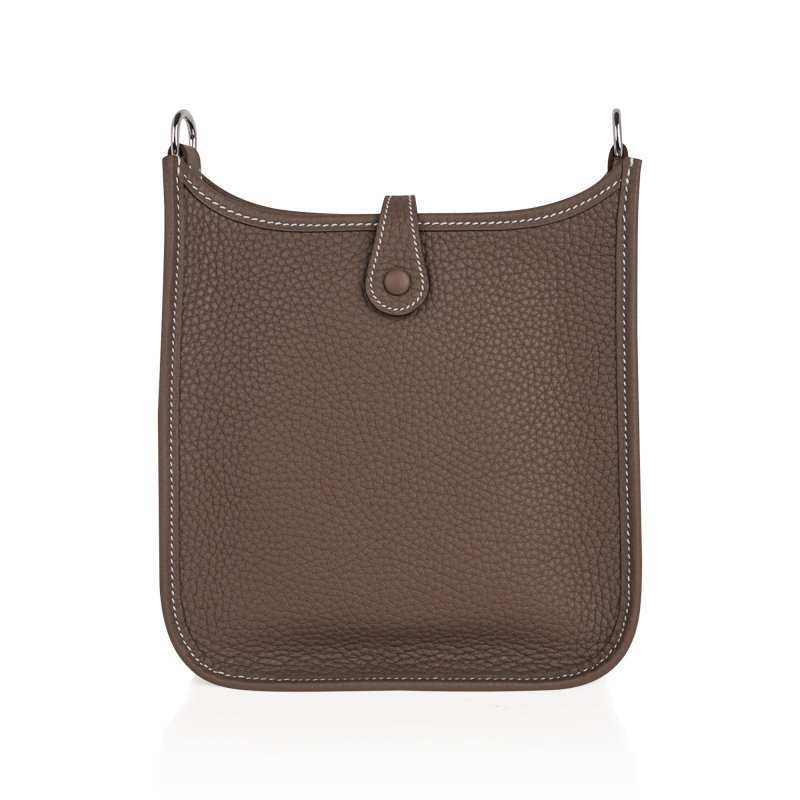 Mini Evelyne TPM Bag Etoupe Clemence Leather with Palladium Hardware