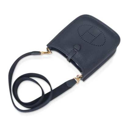 Evelyne TPM Bag Blue Nuit Clemence Leather Gold Hardware