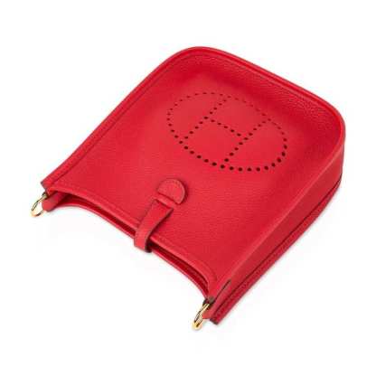 Evelyne TPM Bag Rouge Piment Taurillon Maurice Leather Gold Hardware