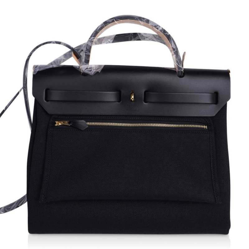 Herbag Zip Black on Black 31 Officier Canvas / Vache Hunter Leather
