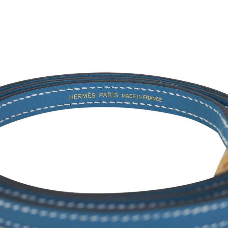 Mini Kelly 20 Bag Sellier New Blue Jean Epsom Leather with Gold Hardware