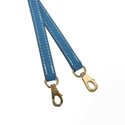 Mini Kelly 20 Bag Sellier New Blue Jean Epsom Leather with Gold Hardware