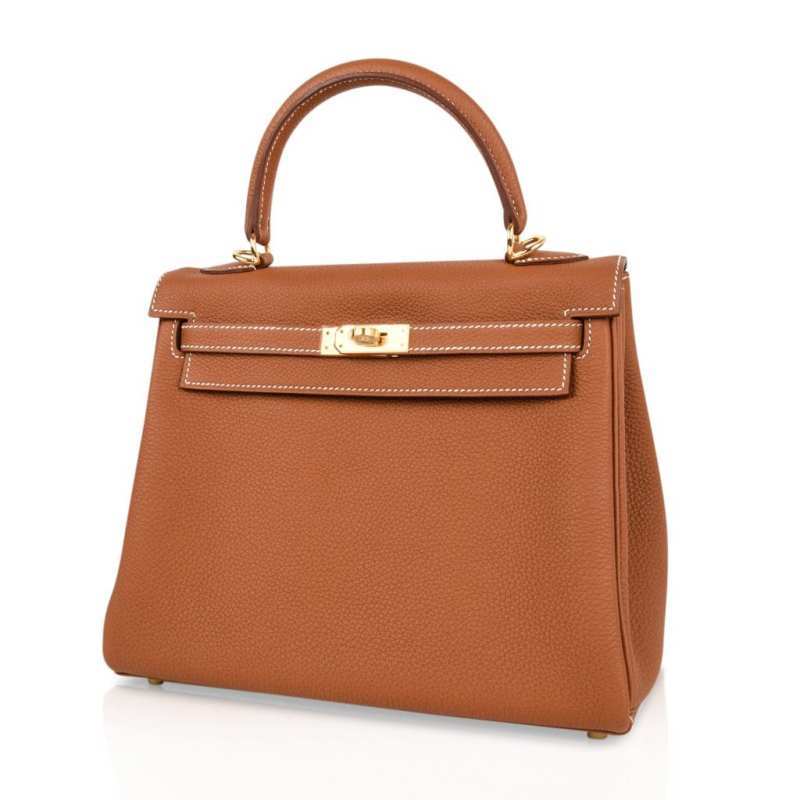 Kelly 25 Retourne Bag Coveted Gold Togo Gold Hardware