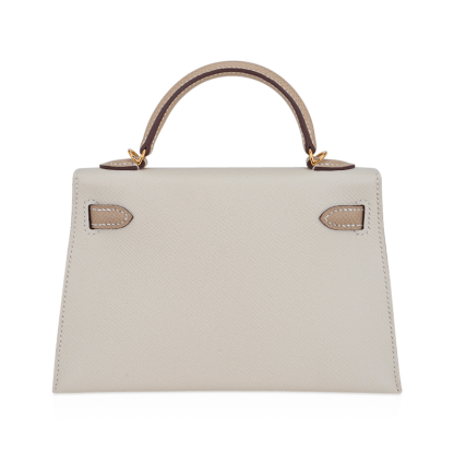Special Order HSS Mini Kelly 20 Sellier Bag Nata and Trench Epsom Leather with Gold Hardware