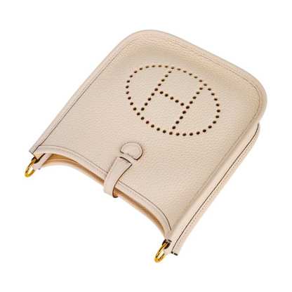 Evelyne TPM Nata / White Strap Crossbody Bag Clemence Gold Hardware