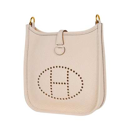 Evelyne TPM Nata / White Strap Crossbody Bag Clemence Gold Hardware