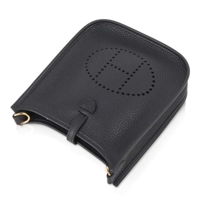 Mini Evelyne TPM Bag Black Clemence Leather with Gold Hardware