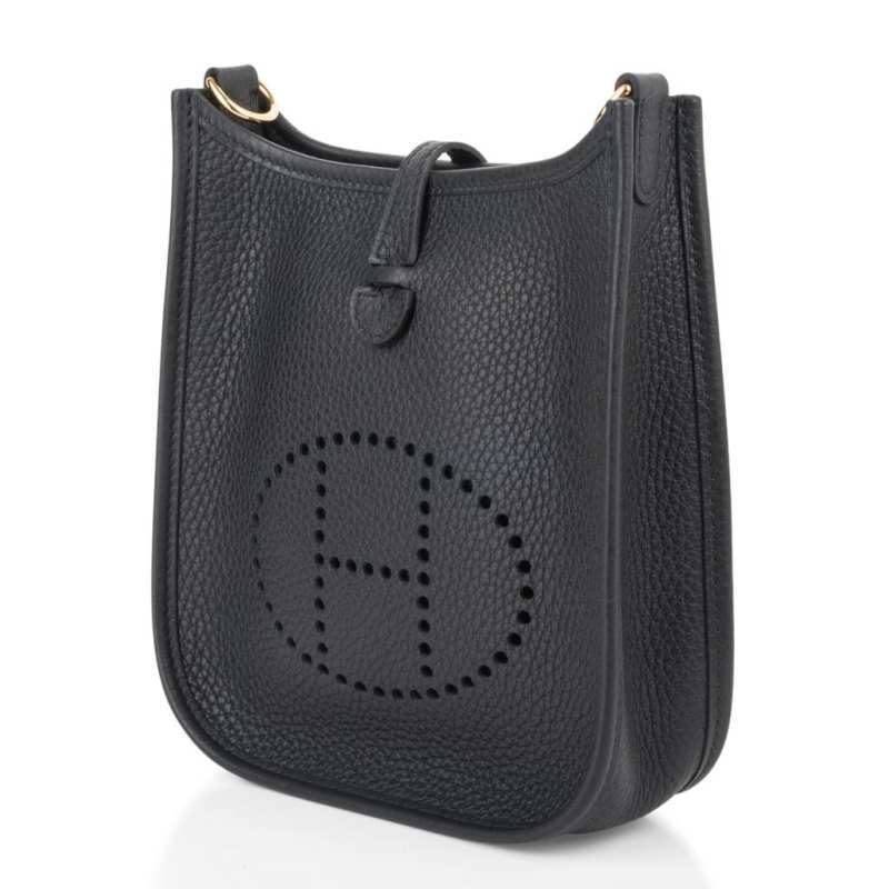 Mini Evelyne TPM Bag Black Clemence Leather with Gold Hardware