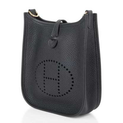 Mini Evelyne TPM Bag Black Clemence Leather with Gold Hardware