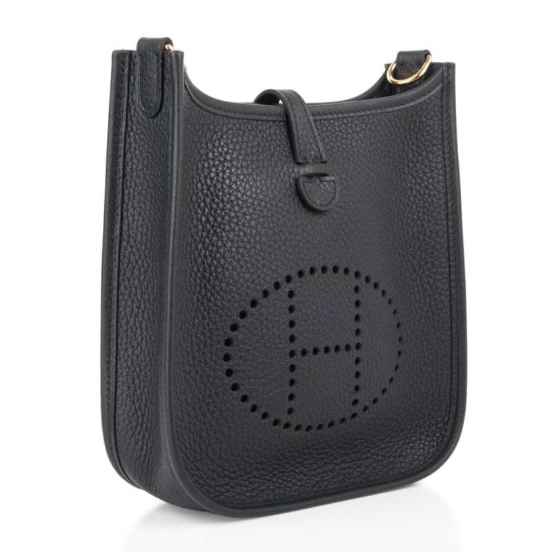 Mini Evelyne TPM Bag Black Clemence Leather with Gold Hardware