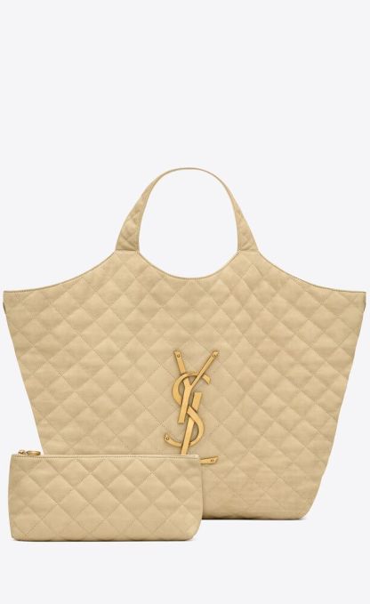 ICARE MAXI SHOPPING BAG IN QUILTED NUBUCK SUEDE