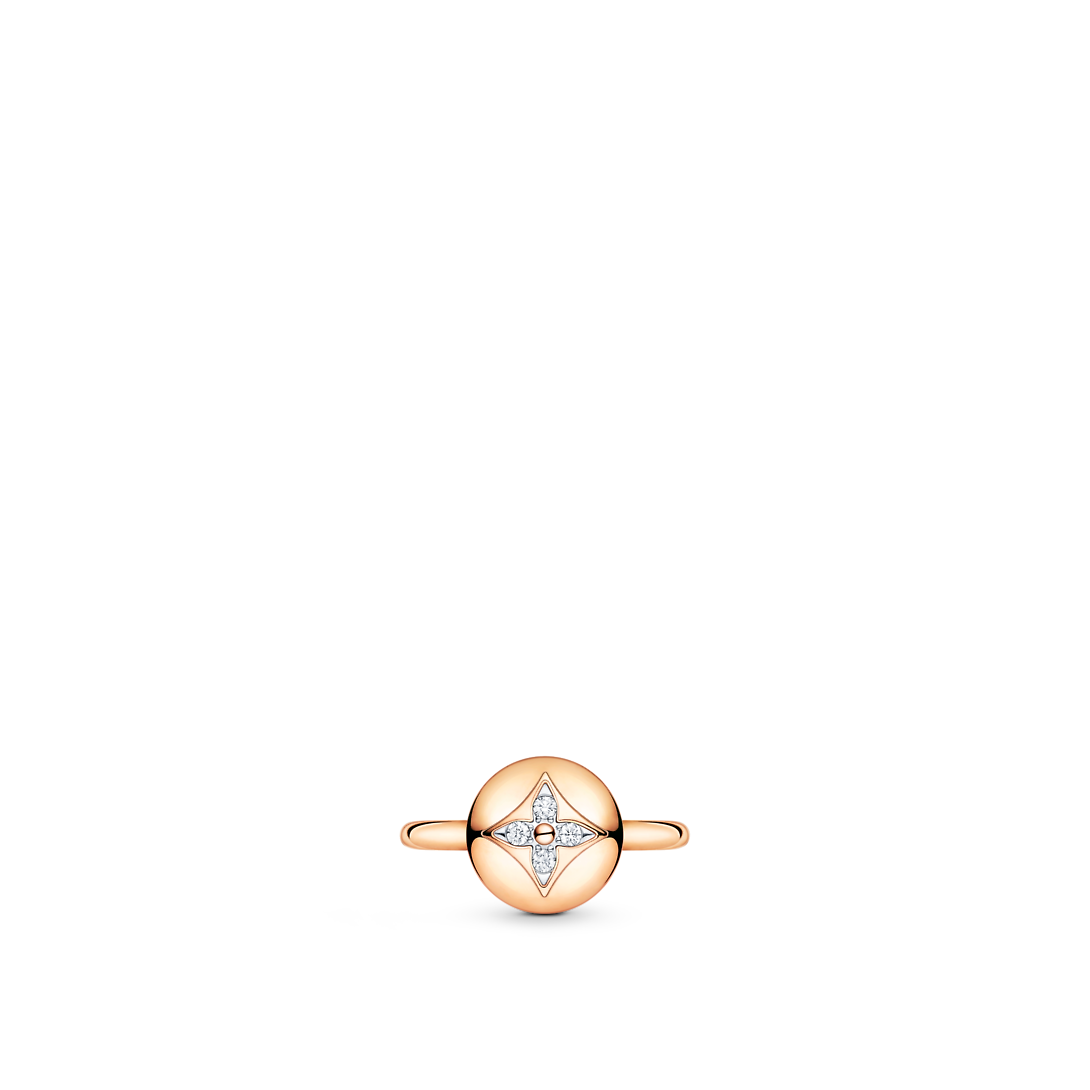 Color Blossom Ring, Pink Gold, White Gold And Diamonds
