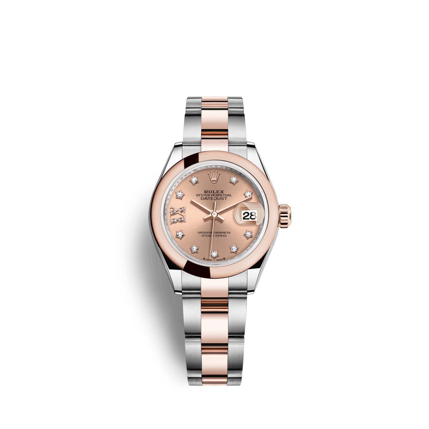Lady-Datejust 28, Oystersteel and 18k Everose Gold, Ref# 279161-0028