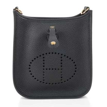 Mini Evelyne TPM Bag Black Clemence Leather with Gold Hardware