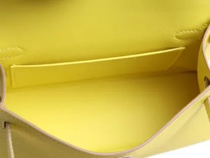 Herthtmes Lime Epsom Mini Kelly 20 II Palladium Hardware