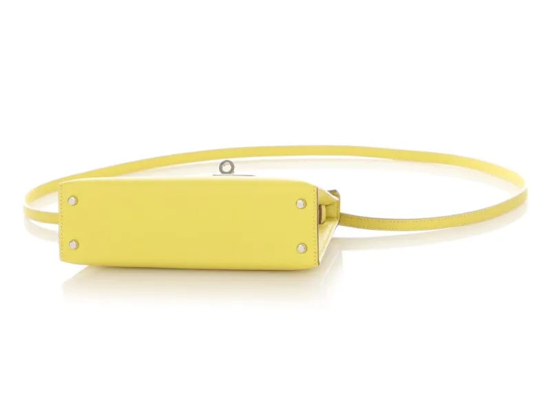 Herthtmes Lime Epsom Mini Kelly 20 II Palladium Hardware