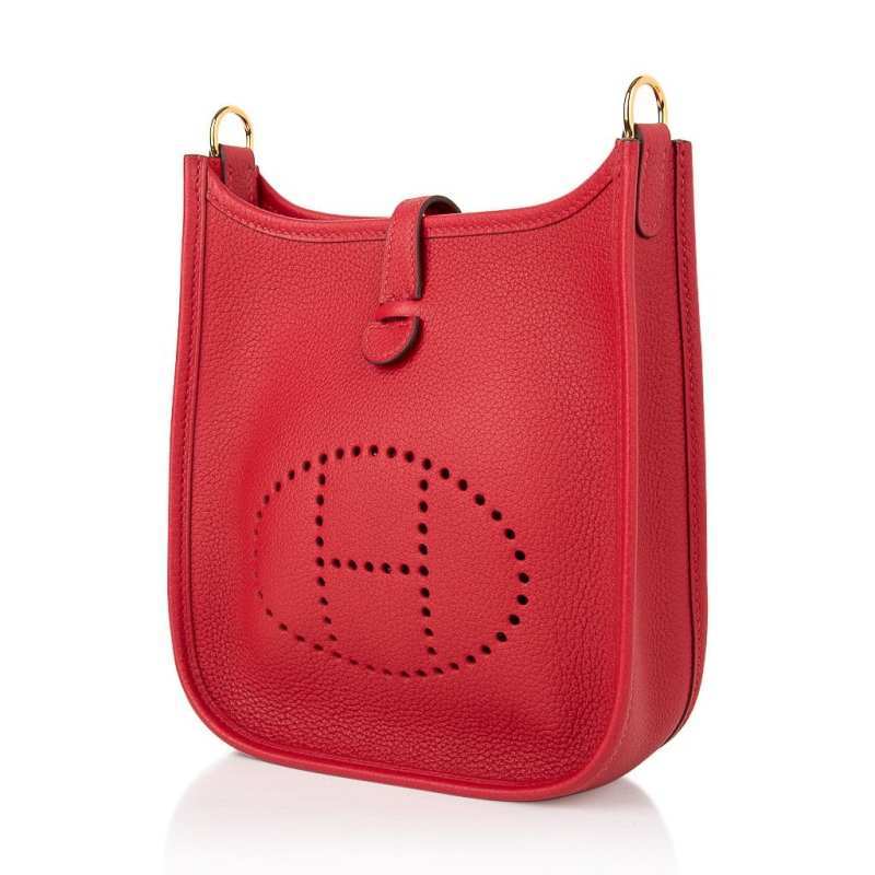 Evelyne TPM Bag Rouge Piment Taurillon Maurice Leather Gold Hardware