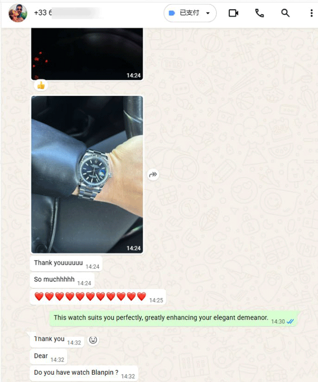 WhatsApp customer review