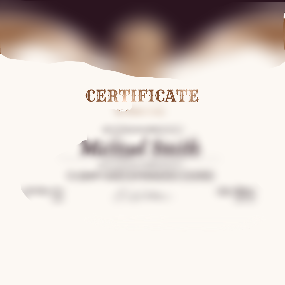 Certificate of Completion V Light Hair for Salon