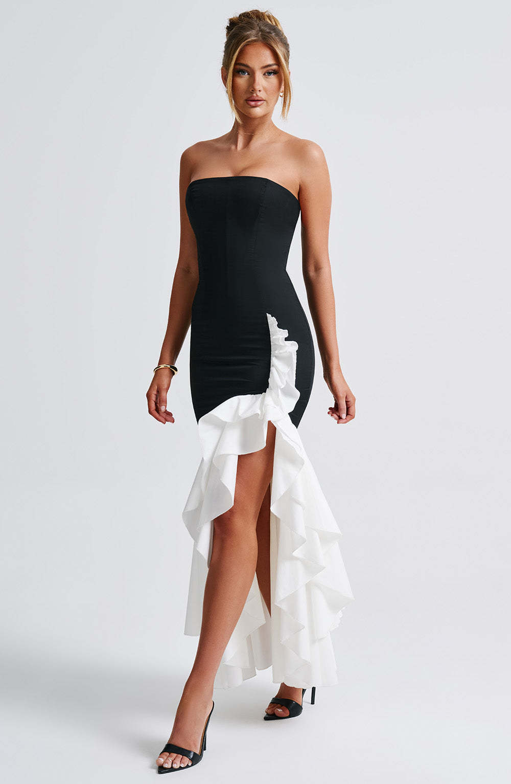 Angelina Maxi Dress - Black/White-My Top Dress.All Rights Reserved