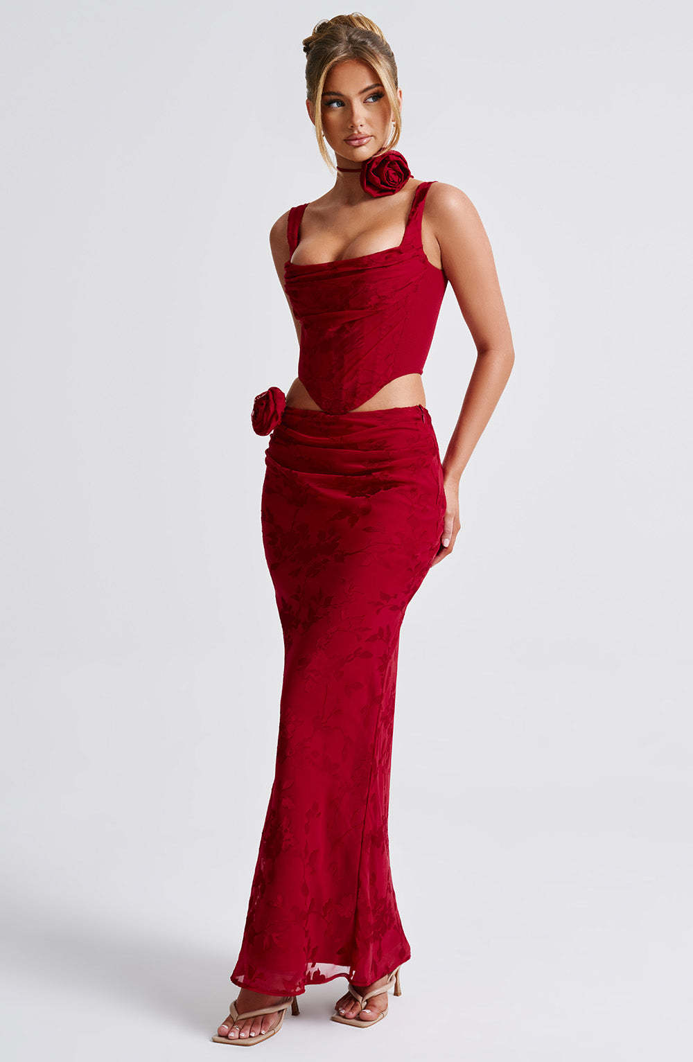 Elizabeth Maxi Skirt - Red-My Top Dress.All Rights Reserved