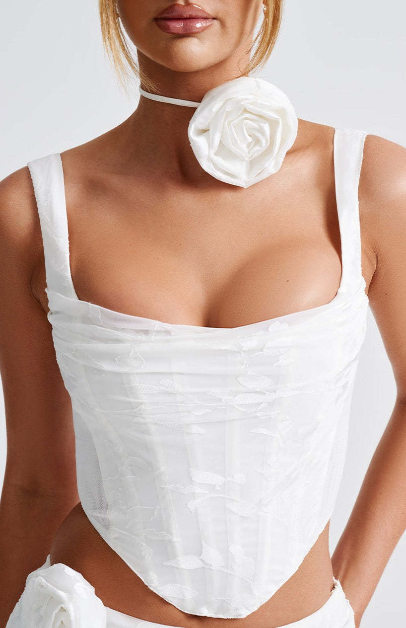 Elizabeth Floral Choker - Ivory-My Top Dress.All Rights Reserved