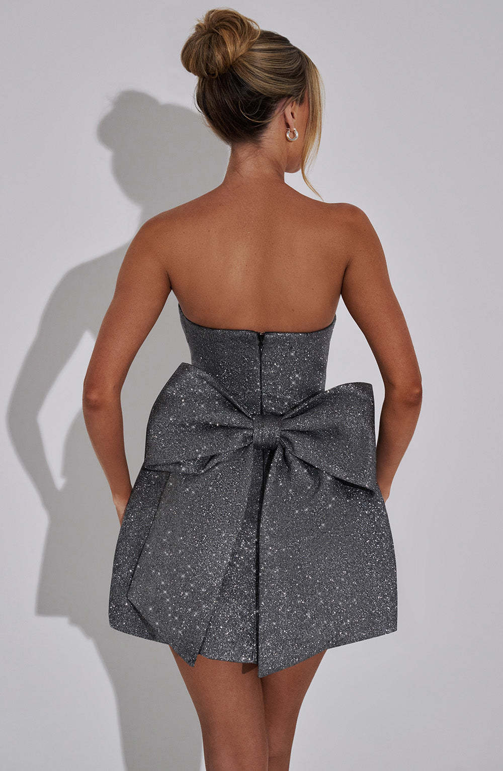 Alice Mini Dress - Grey Sparkle-My Top Dress.All Rights Reserved