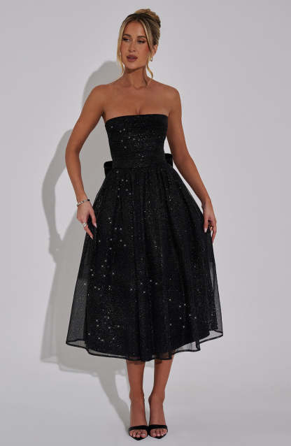 Marissa Midi Dress - Black Sparkle-My Top Dress.All Rights Reserved