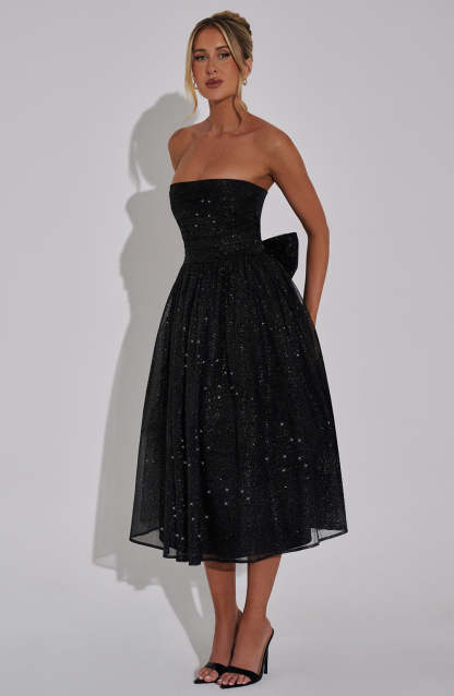 Marissa Midi Dress - Black Sparkle-My Top Dress.All Rights Reserved