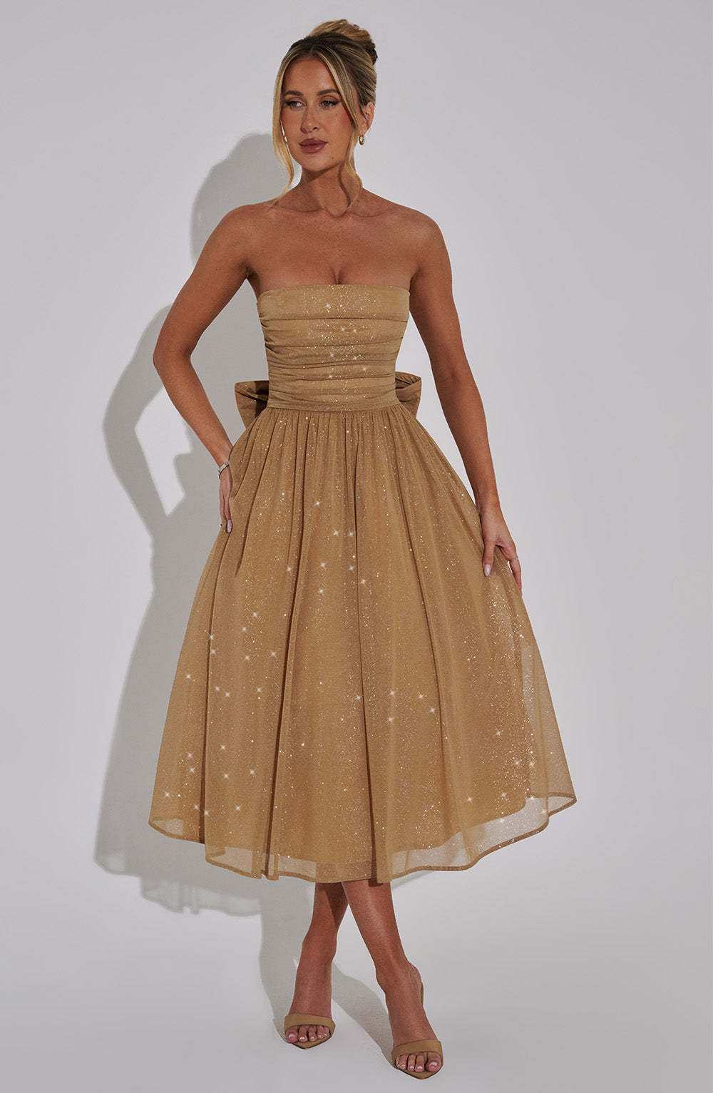 Marissa Midi Dress - Gold Sparkle-My Top Dress.All Rights Reserved