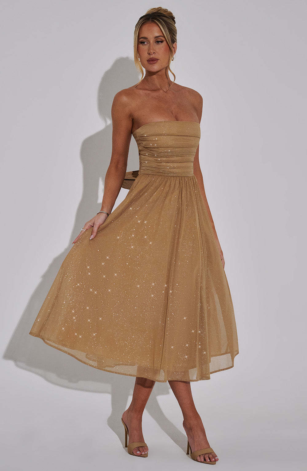 Marissa Midi Dress - Gold Sparkle-My Top Dress.All Rights Reserved