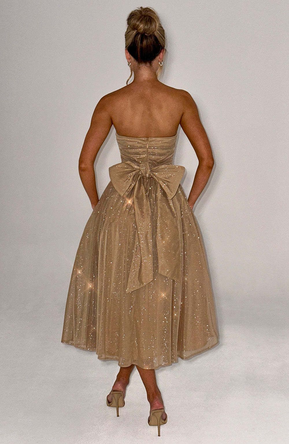 Marissa Midi Dress - Gold Sparkle-My Top Dress.All Rights Reserved