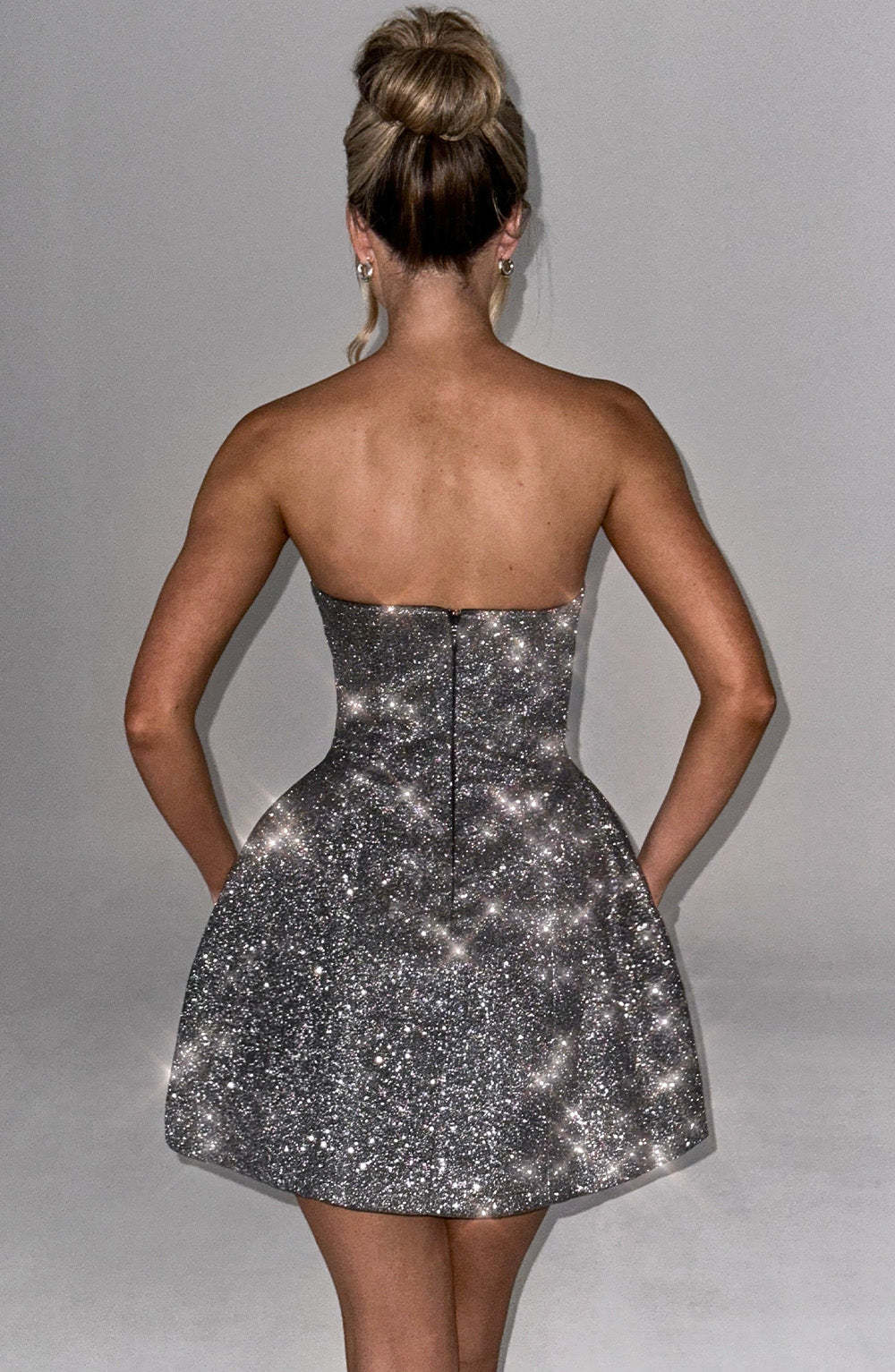 Alice Mini Dress - Grey Sparkle-My Top Dress.All Rights Reserved