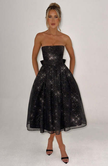 Marissa Midi Dress - Black Sparkle-My Top Dress.All Rights Reserved