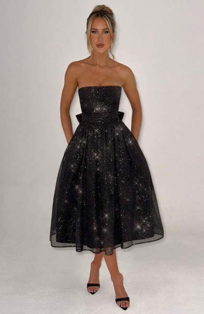 Marissa Midi Dress - Black Sparkle-My Top Dress.All Rights Reserved
