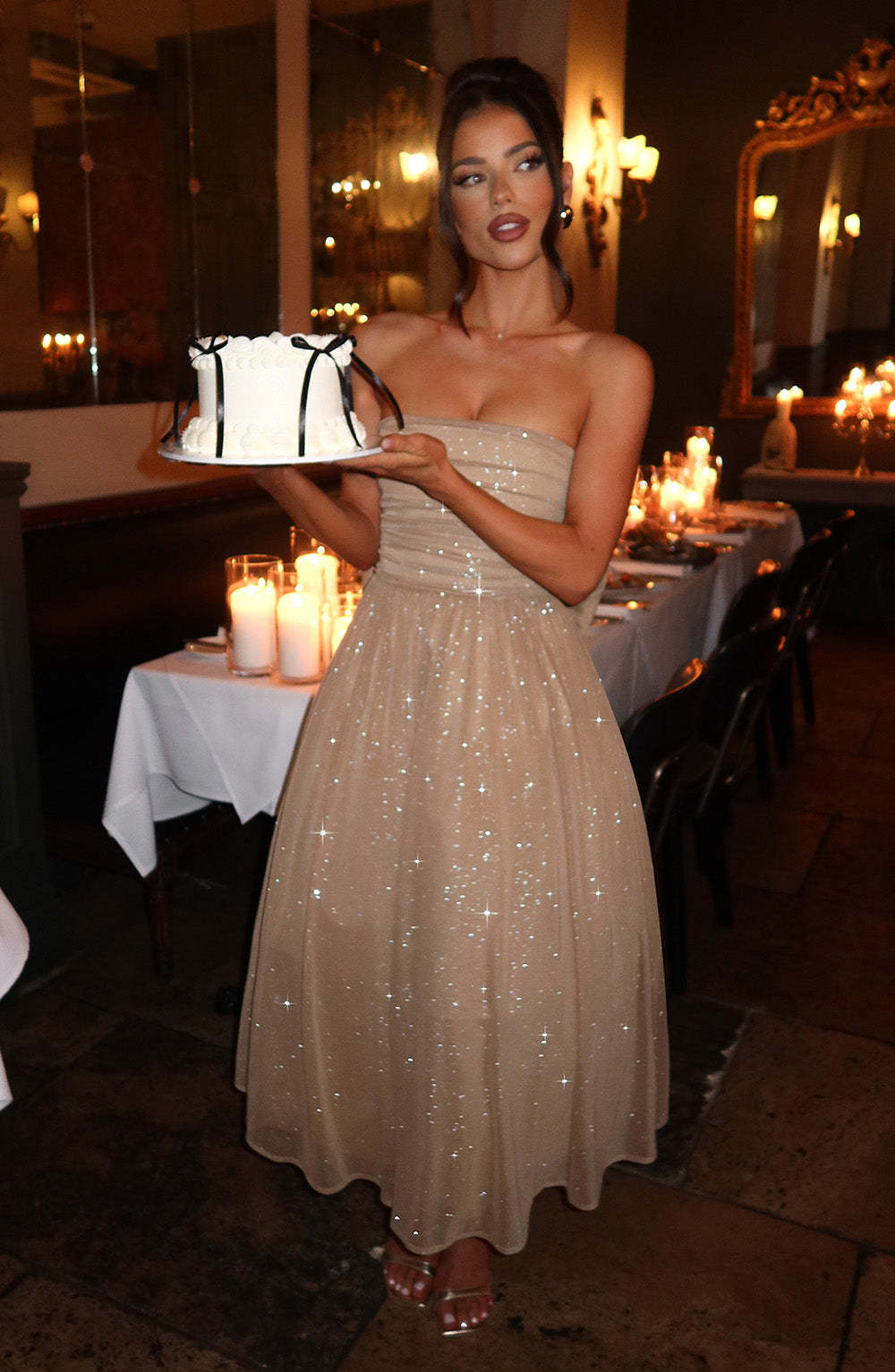 Marissa Midi Dress - Gold Sparkle-My Top Dress.All Rights Reserved